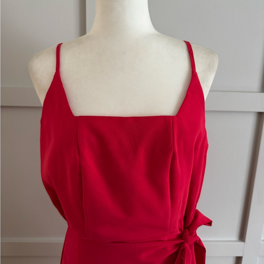 Chic Red Ruffle Mini Dress - Picture 5 of 8